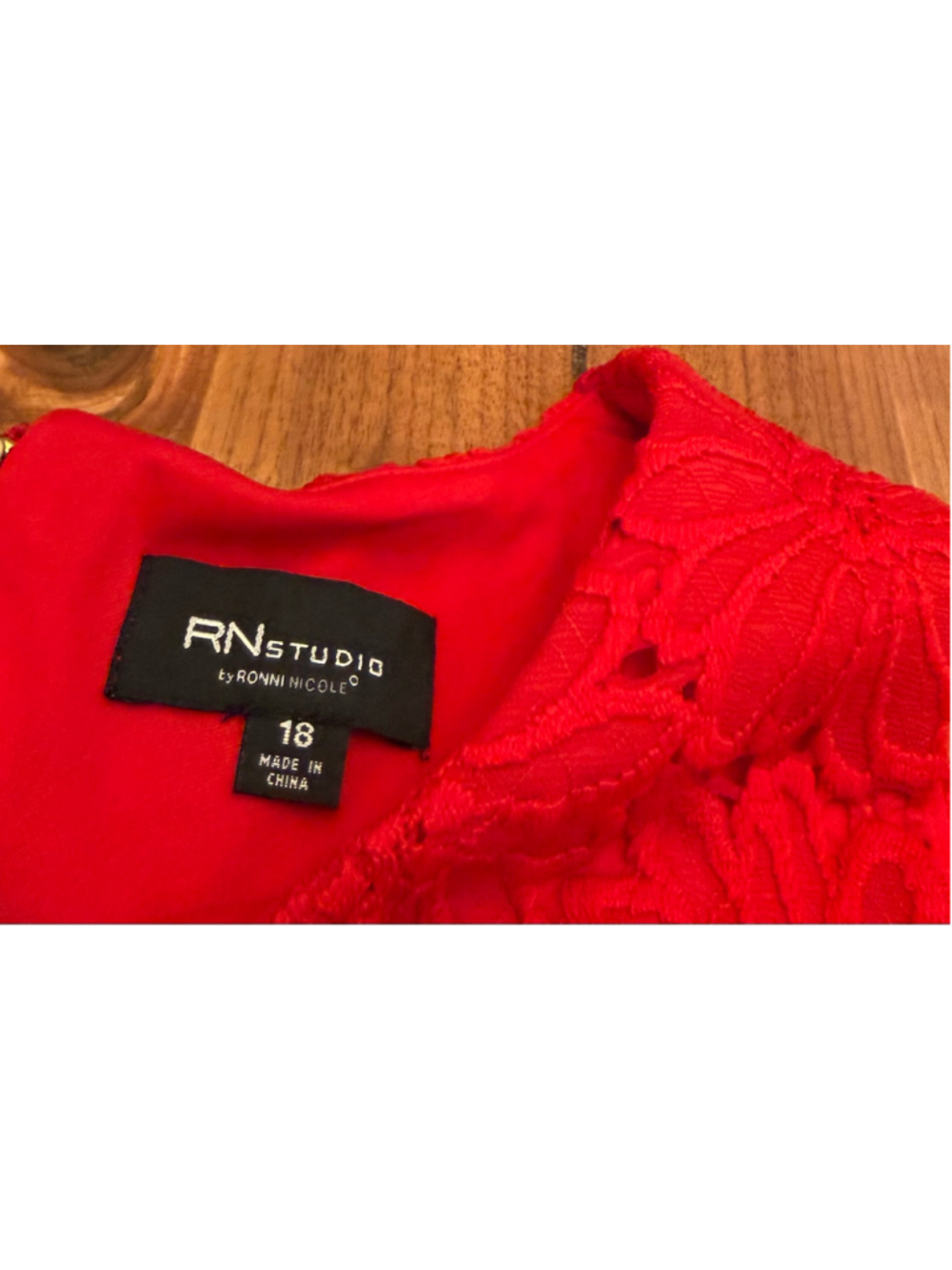 RN Studio Red Floral Lace Sleeveless Cocktail Dress Plus Size 18 NWT - Picture 8 of 12